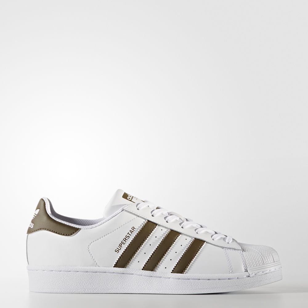 Adidas Superstar - Originals ανδρικα - Ασπρα/Ελιά,Μέγεθος: EU 36 – 54 2/3 (117KMHWZ)